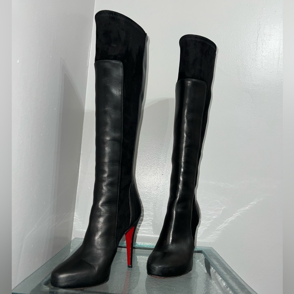 Christian Louboutin Shoes - Christian Louboutin black leather and suede knee high boots